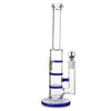 Glass Triple Disc Perc Bong Blue HoneyComb