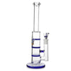 Glass Triple Disc Perc Bong Blue HoneyComb