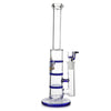 Glass Triple Disc Perc Bong Blue HoneyComb