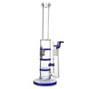 Glass Triple Disc Perc Bong Blue HoneyComb