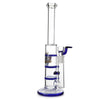 Glass Triple Disc Perc Bong Blue HoneyComb