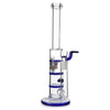 Glass Triple Disc Perc Bong Blue HoneyComb
