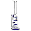 Glass Triple Disc Perc Bong Blue HoneyComb