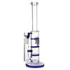 Glass Triple Disc Perc Bong Blue HoneyComb