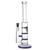 Glass Triple Disc Perc Bong Blue HoneyComb