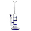 Glass Triple Disc Perc Bong Blue HoneyComb