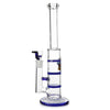 Glass Triple Disc Perc Bong Blue HoneyComb
