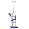Glass Triple Disc Perc Bong Blue HoneyComb