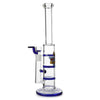 Glass Triple Disc Perc Bong Blue HoneyComb