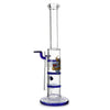 Glass Triple Disc Perc Bong Blue HoneyComb