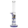 Glass Triple Disc Perc Bong Blue HoneyComb