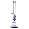 Glass Triple Disc Perc Bong Blue HoneyComb