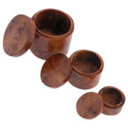 Moroccan Thuya Wood 3-in-1 Stash Jar Set