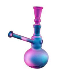 Mini Coloured Double Bubble Straight Arm Glass Bong