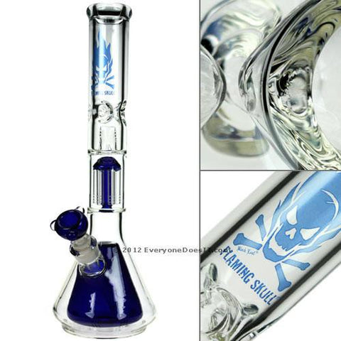 Flaming Skull Percolator Beaker Bong Diffuser Chamber