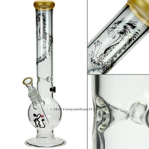 Glass Bong GTI Series Golden Dragon Bubble Icebong