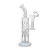 Stemless Swiss Barrel Showerhead Perc Dab Rig with Quartz Honey Bucket White Accents