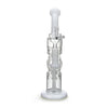 Stemless Swiss Barrel Showerhead Perc Dab Rig with Quartz Honey Bucket White Accents