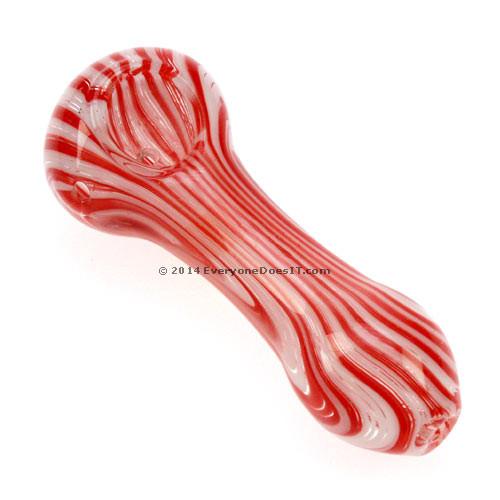 Candy Cane Glass Spoon Pipe